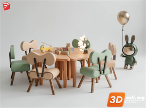 Kid's table and chairs Skp Files 